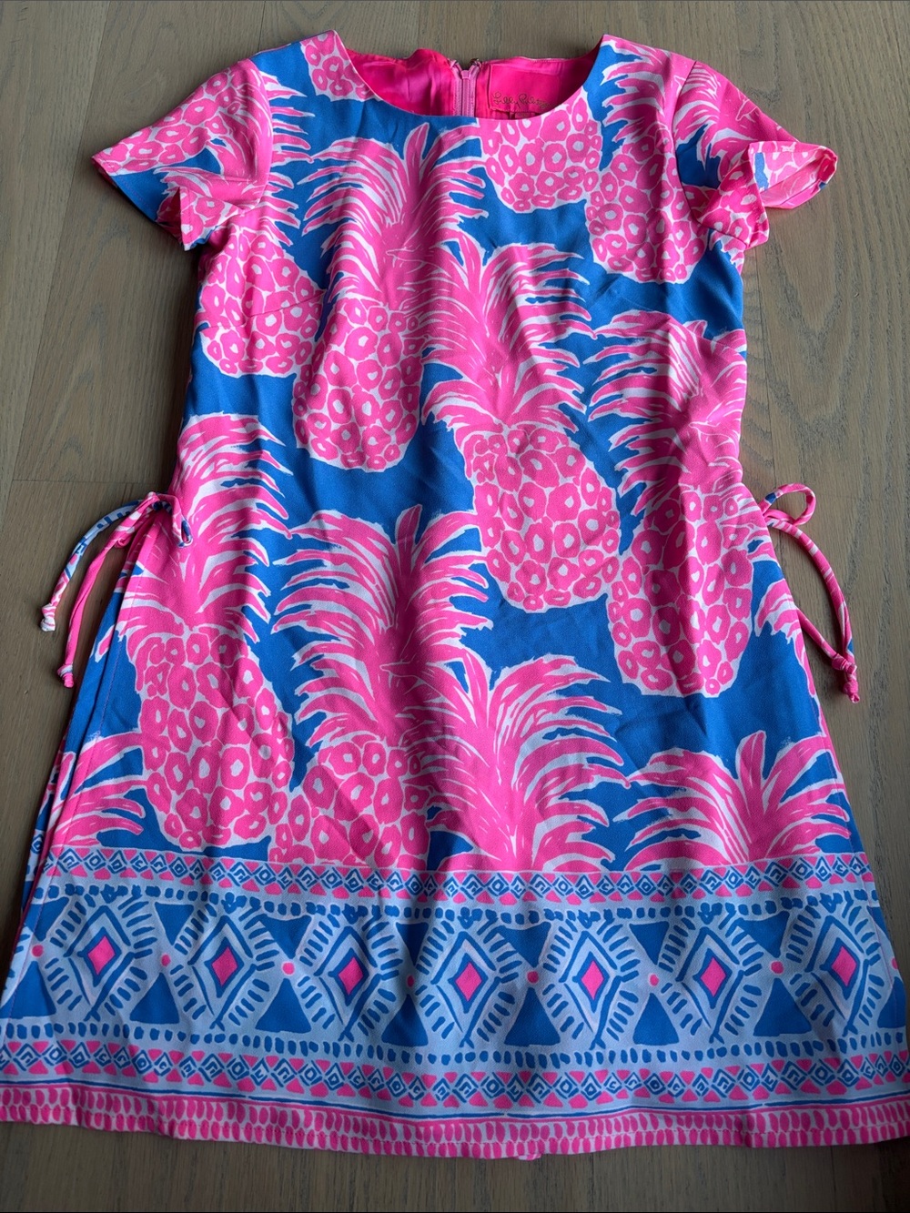 Lilly Pulitzer Pink & Blue Pineapple Print Dress